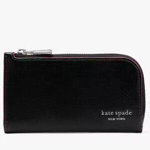 KATE SPADE Black and Rainbow Devin Glitter Edge Small Slim Bifold Wallet NWT